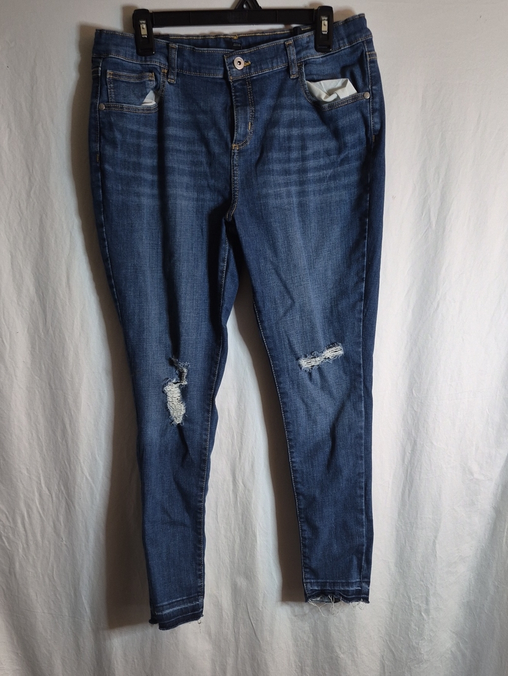 art class girls' distressed blue jeans
